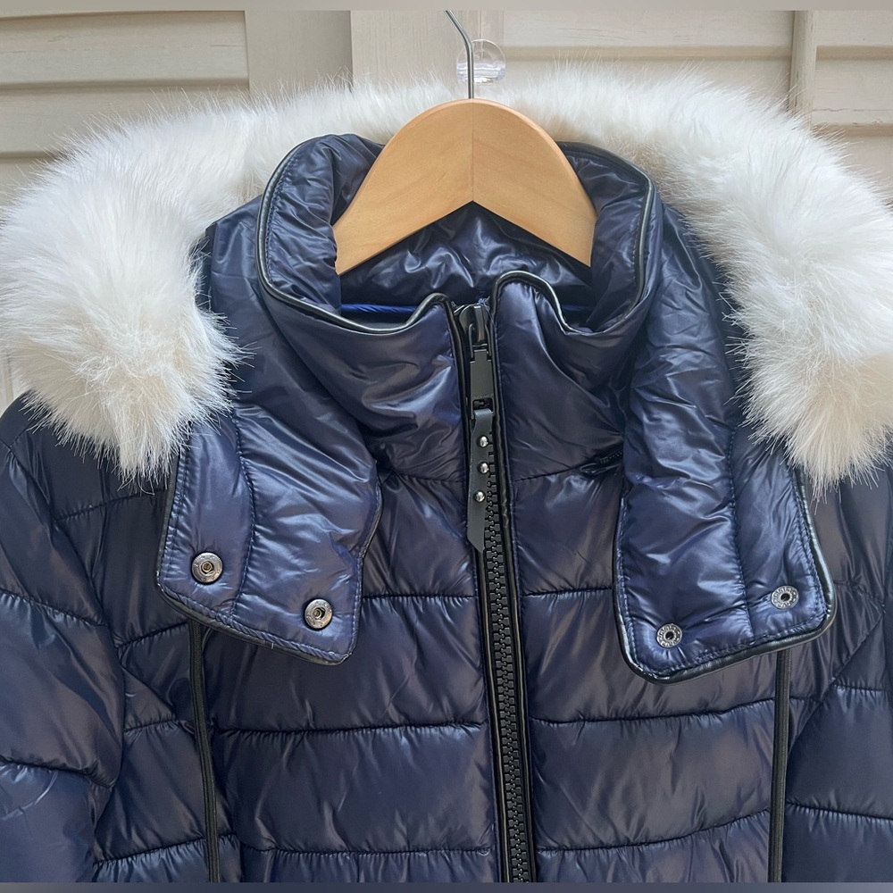 Rebecca Minkoff - Navy Blue Hooded Puffer Jacket Winter Coat - Medium - NWOT - Picture 3 of 7